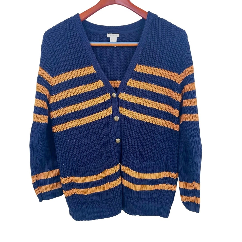 Womens Cardigan Sz L Preppy Grandpa Fisherman Academia Navy Nautical Hipster